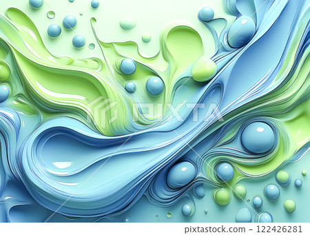 Abstract image material of colorful paint Light blue Green 122426281