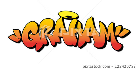 Graham name in graffiti style. Vector illustration. 122426752
