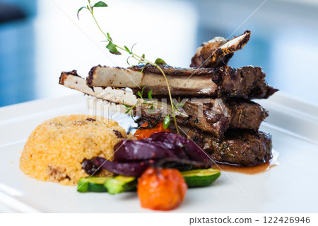 Grilled lamb carre Grilled lamb carre 122426946