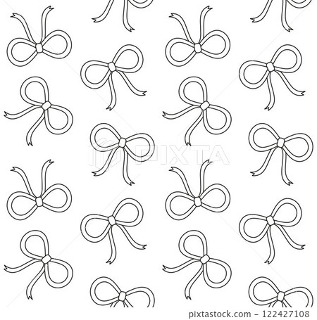 Vector seamless pattern of flat outline bowtie Vector seamless pattern of flat outline bowtie 122427108