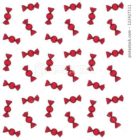 Vector seamless pattern of hand drawn red candy 122427111