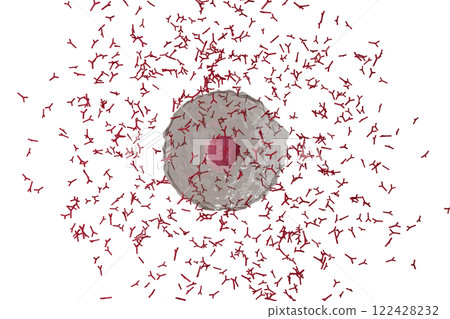 Image of antibody-producing plasma cells (semi-permeable cell membrane) 122428232