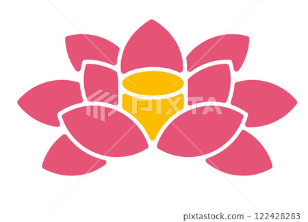 Flower icons. Seasonal flowers such as lotus and water lilies. Simple illustration material. Flower icons. Seasonal flowers such as lotus and water lilies. Simple illustration material. 122428283