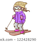 Girls skiing 122428290