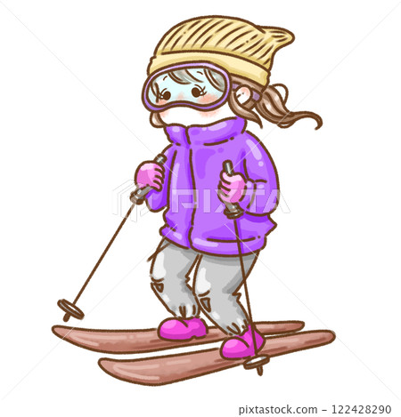 Girls skiing Girls skiing 122428290