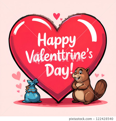 cute bear with heart valentine card 122428540