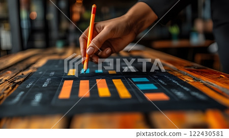 Professionals evaluating competitor strengths and weaknesses, documents and screens showing SWOT analysis, innovative business setting Professionals evaluating competitor strengths and weaknesses, documents and screens showing SWOT analysis, innovative business setting 122430581