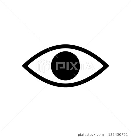 Simple eye icon, black and white Simple eye icon, black and white 122430731