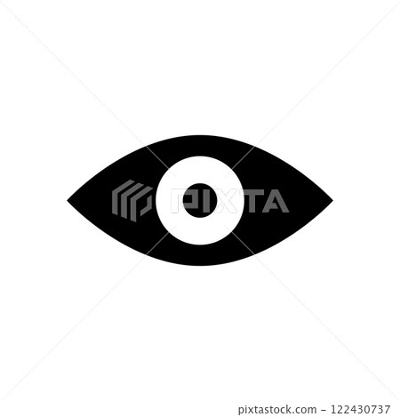 Simple eye icon, black and white 122430737