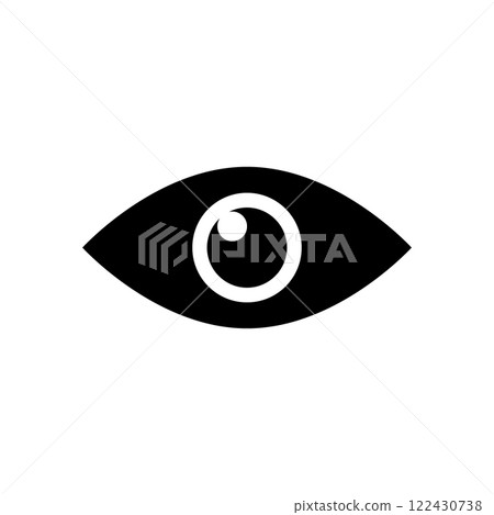 Simple eye icon, black and white 122430738