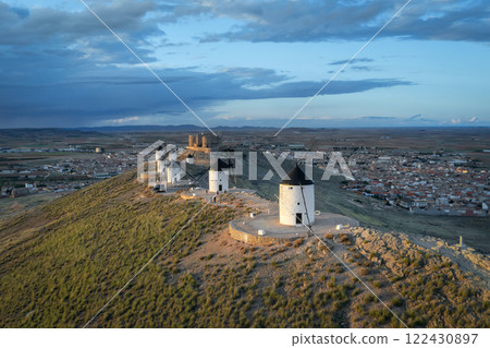 Aerial view  of Windmills of Consuegra, Spain 122430897