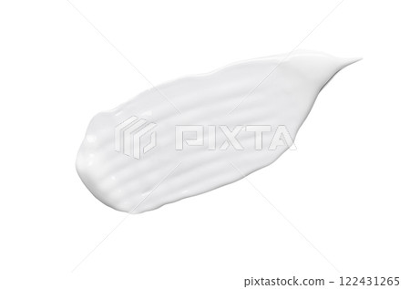 A sample of a white cosmetic gel or cream. Isolated on a white background A sample of a white cosmetic gel or cream. Isolated on a white background 122431265