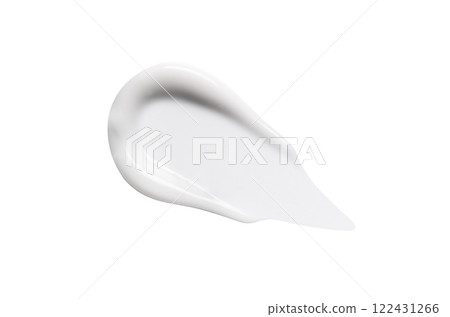A sample of a white cosmetic gel or cream. Isolated on a white background A sample of a white cosmetic gel or cream. Isolated on a white background 122431266