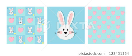 Easter Bunny and Hearts Pattern Set Easter Bunny and Hearts Pattern Set 122431364