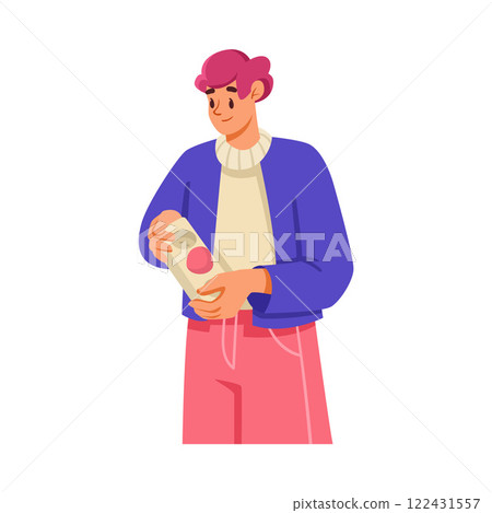 Man Team Member Character Hold Socket Vector Illustration Man Team Member Character Hold Socket Vector Illustration 122431557