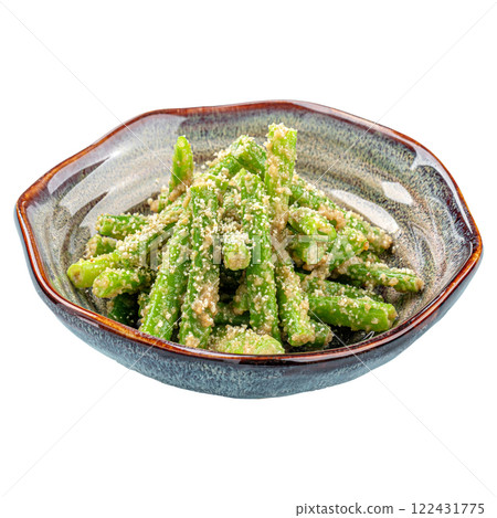 Isolated portion of fried green beans Isolated portion of fried green beans 122431775
