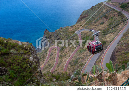 Funicular and a cliff, Canico, Madeira, Portugal 122431815