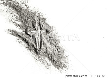 Cross in Ashes. Ash Wednesday Cross in Ashes. Ash Wednesday 122431869