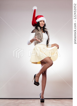 Fashion woman in santa helper hat Fashion woman in santa helper hat 122432052