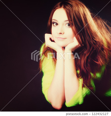 people concept - teenage girl portrait 122432127