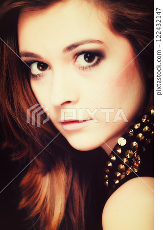 people concept - teenage girl portrait 122432147