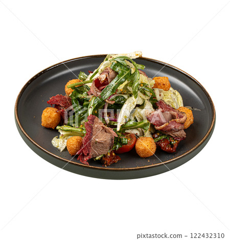Portion of beef brisket salad with cheese Portion of beef brisket salad with cheese 122432310