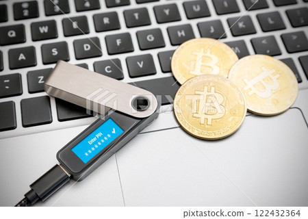 Saving cryptocurrency coins into secure wallet 122432364