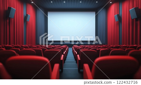 Modern Cinematic Experience with Empty Seats 122432716
