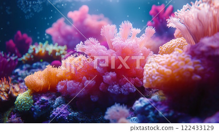 Coral colony. Generative AI Coral colony. Generative AI 122433129
