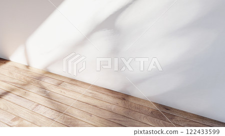 empty interior room shadow wall space background mock up architecture sunlight. empty home modern window light floor design apartment white house indoor. blank minimal concept backdrop bright clean. 122433599