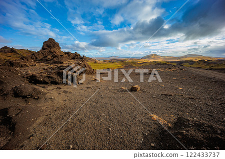 Fascinating autumn Katla Geopark on the island of Iceland Fascinating autumn Katla Geopark on the island of Iceland 122433737