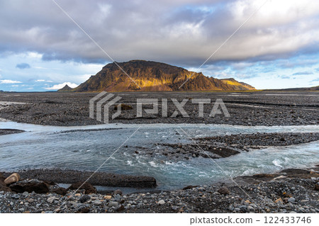 Fascinating autumn Katla Geopark on the island of Iceland Fascinating autumn Katla Geopark on the island of Iceland 122433746