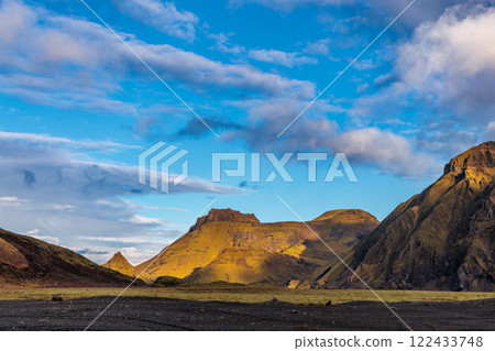 Fascinating autumn Katla Geopark on the island of Iceland 122433748