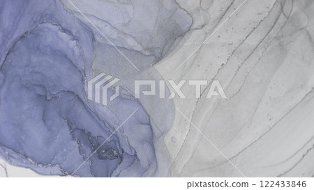 Elegant abstract composition of alcohol ink in shades of blue and gray Elegant abstract composition of alcohol ink in shades of blue and gray 122433846