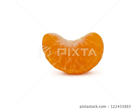 Citrus slice peeled and isolated on white with shadow Citrus slice peeled and isolated on white with shadow 122433883