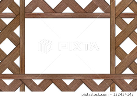 A square frame with overlapping brown lattices A square frame with overlapping brown lattices 122434142