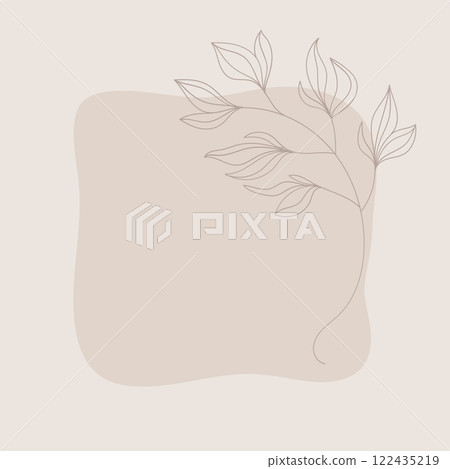 A square beige shape with a faint botanical outline wrapping around the edges, creating a soft, minimalistic look. A square beige shape with a faint botanical outline wrapping around the edges, creating a soft, minimalistic look. 122435219