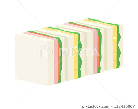 方形三明治的插圖 122436007