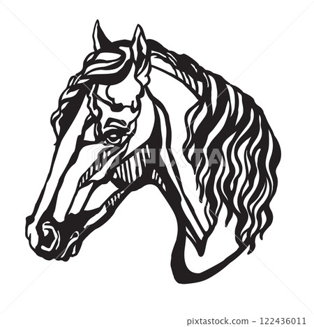 Horse head in profile template vector illustration Horse head in profile template vector illustration 122436011