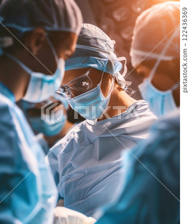 Team of professional surgeons doing surgery in hospital. Physicians doing surgery work in operation theater 122436369