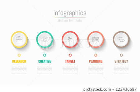 Infographic 5 options design elements for your business data. Vector Illustration. Infographic 5 options design elements for your business data. Vector Illustration. 122436687