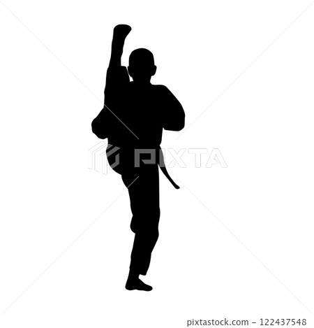 icon of man doing taekwondo kick vector icon of man doing taekwondo kick vector 122437548