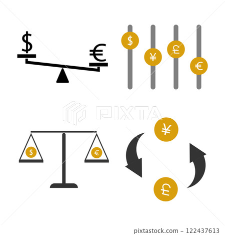 Currency Exchange Analysis and Comparison Vektor 122437613