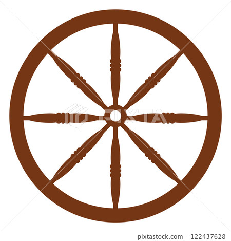 vintage wooden wheel vector icon vintage wooden wheel vector icon 122437628