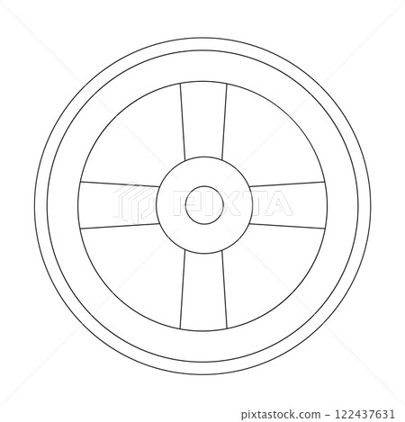 vintage wooden wheel vector icon vintage wooden wheel vector icon 122437631