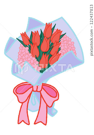 Cute tulip bouquet illustration 122437813