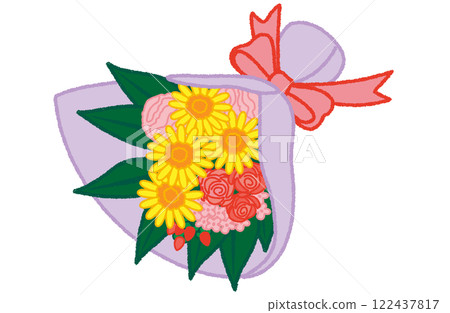 Summer bouquet hand drawn illustration card 122437817