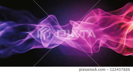 Colorful Abstract Smoke Wave on Black Background for Creative Use Colorful Abstract Smoke Wave on Black Background for Creative Use 122437888