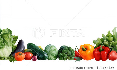 Fresh Vegetables Displayed on a White Background for Cooking Use 122438136