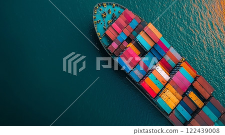 container ship in import export and business 122439008